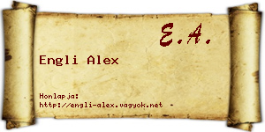 Engli Alex névjegykártya